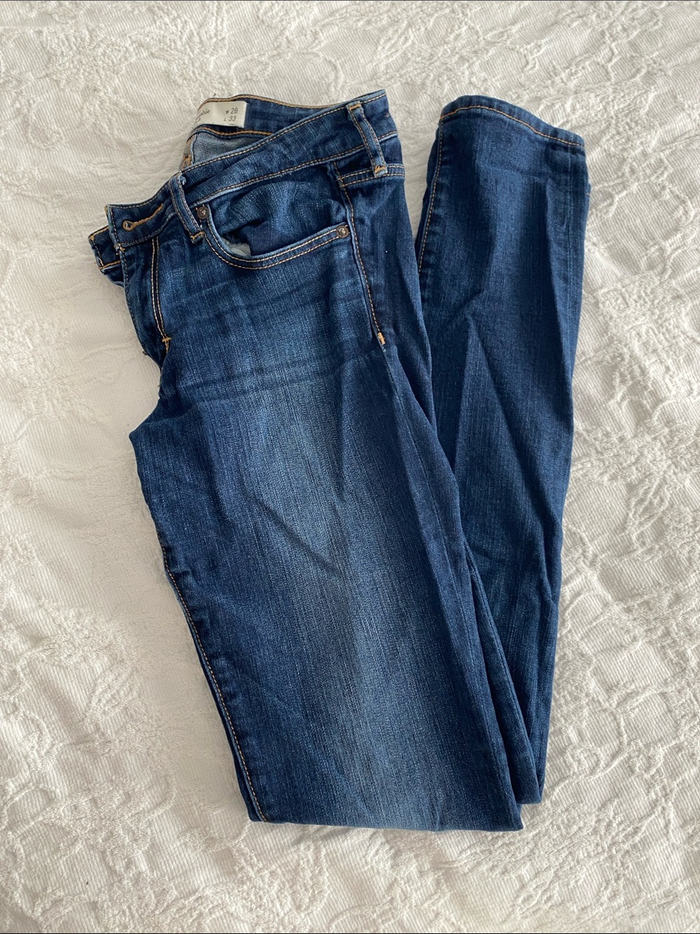 Abercrombie & Fitch Women's Dark Blue Skinny Jeans